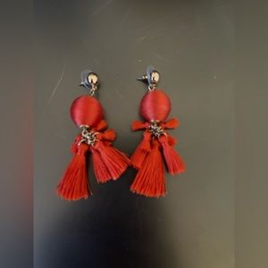 Red Sugarfix by BaubleBar earrings with tassels